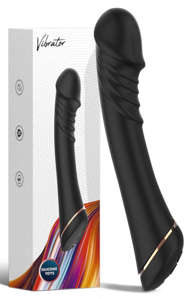 519688 Черный вибратор для G-точки Hancock - 20,4 см