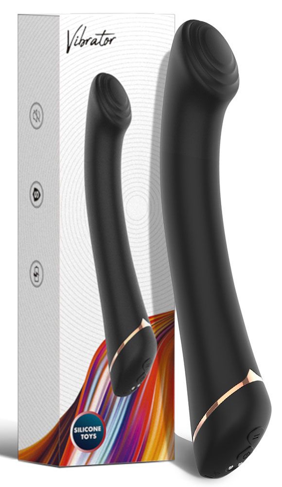 519690 Черны вибратор для G-точки Gwand - 18,7 см.