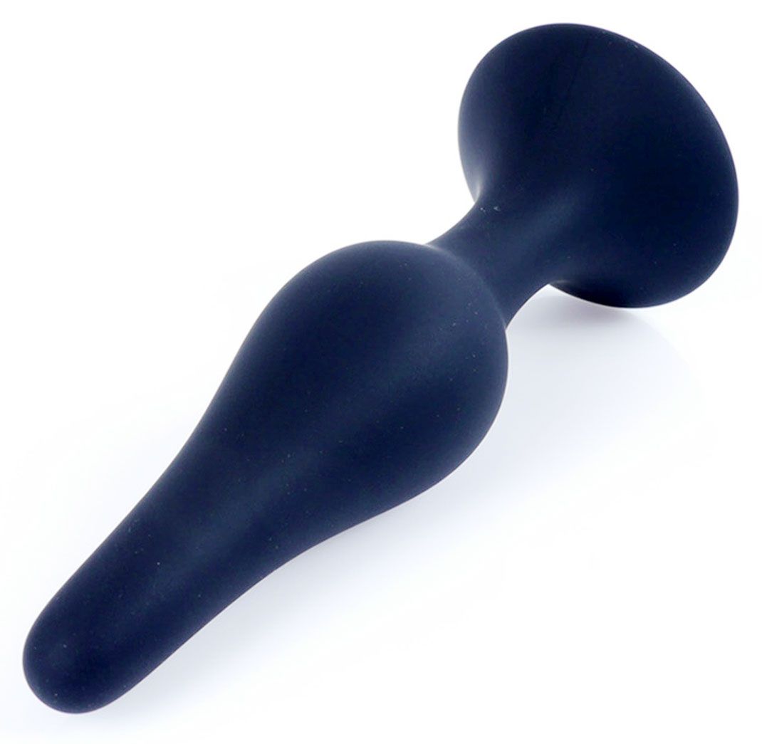 519702 Черная анальная втулка на присоске - 11 см.