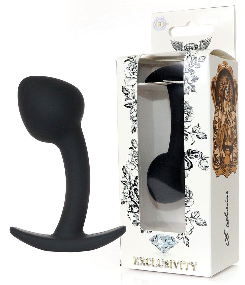 519705 Черная анальная втулка Curved - 9 см.