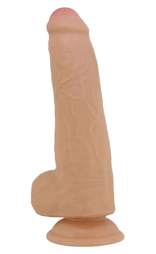 519751 Телесный фаллоимитатор с подвижной кожей Draco - 23,3 см.