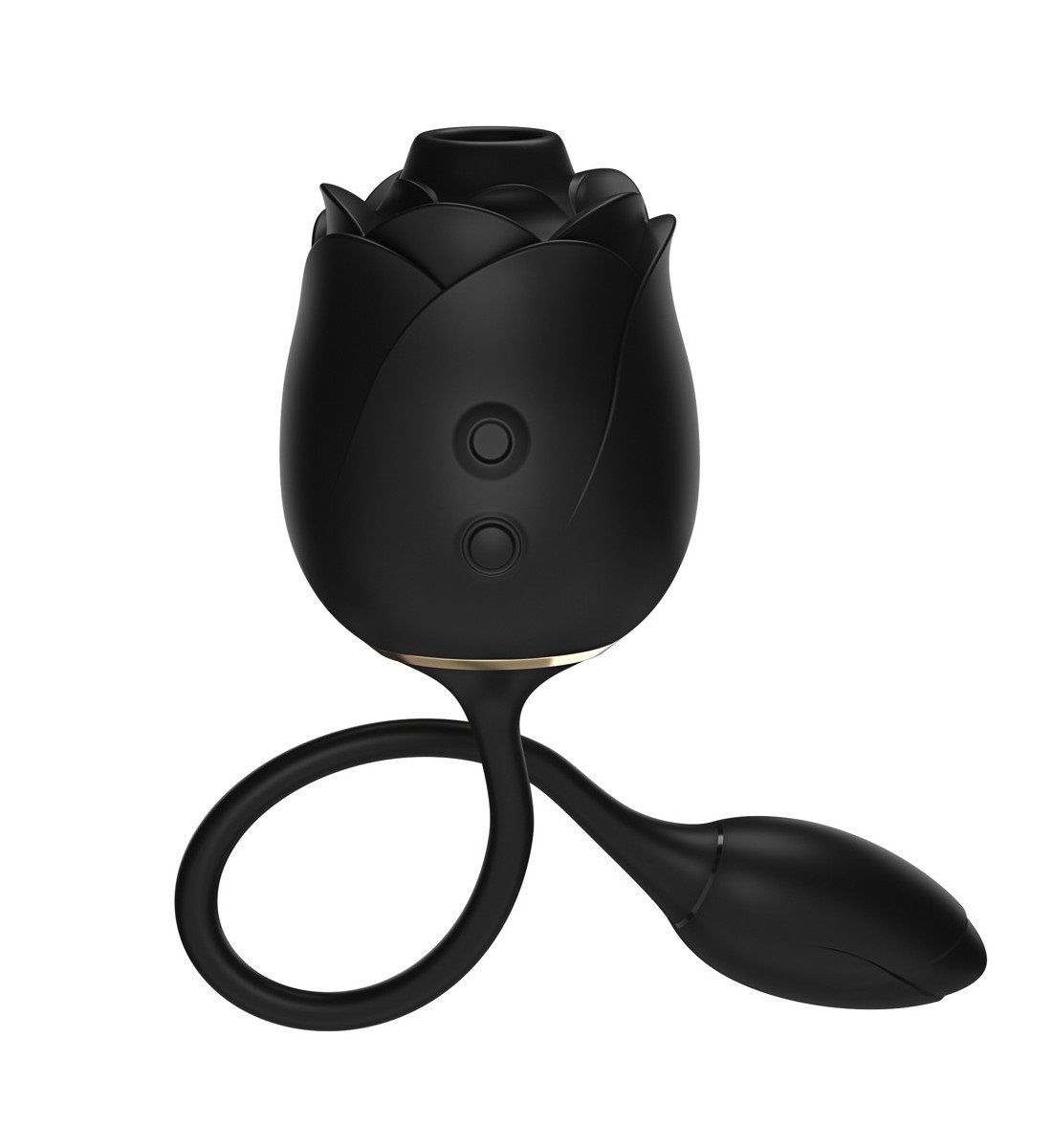 521557 Черный клиторальный стимулятор Dark Blushing Rose