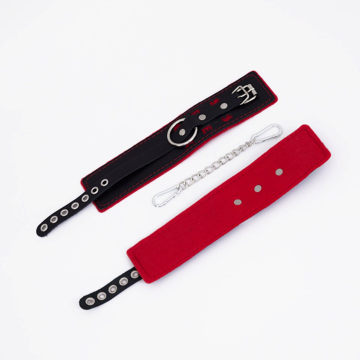 524969 Черно-красные оковы с красной строчкой Sex