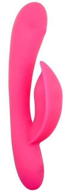 52802 Розовый перезаряжаемый вибромассажер Sidney с функцией поглаживания - 19,5 см.