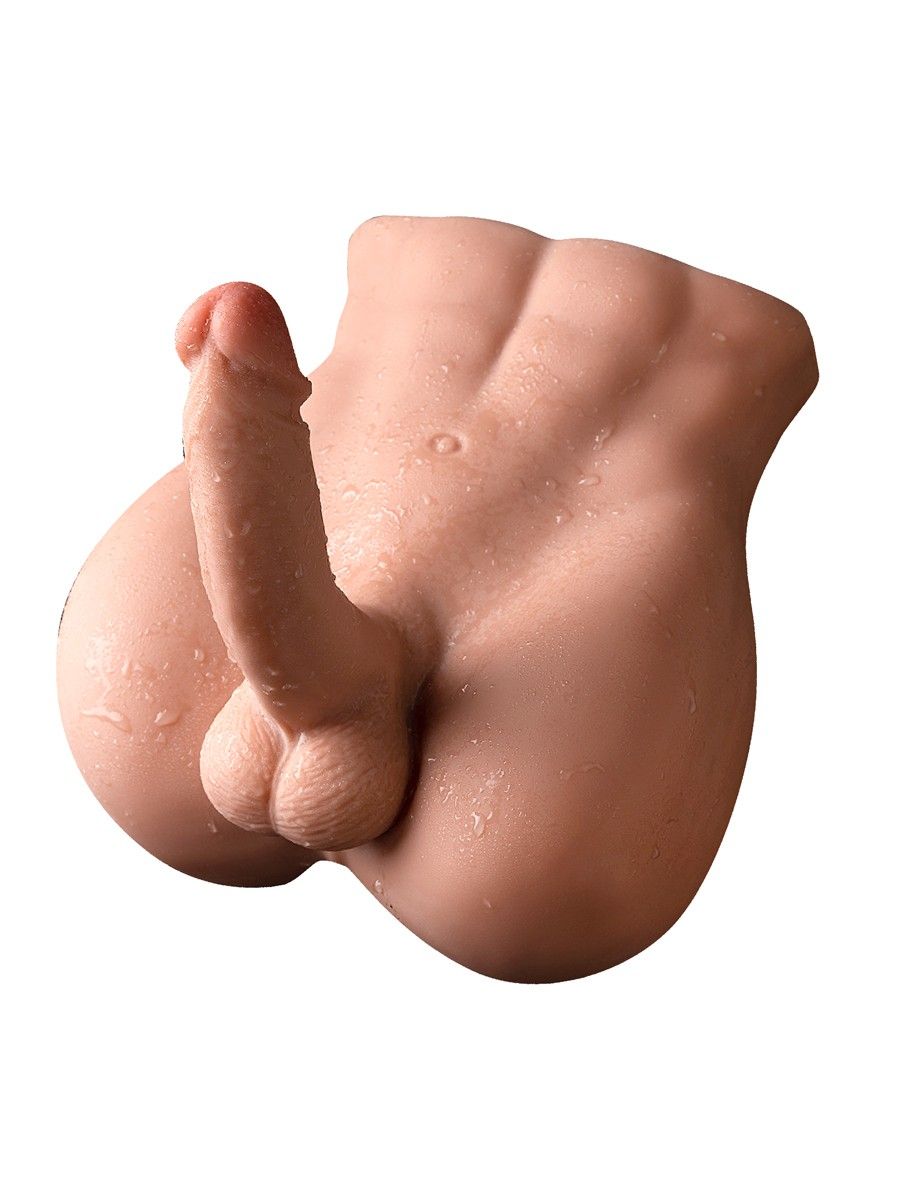 528469 Телесный мужской торс с вибрацией и возвратно-поступательными движениями Bartlett