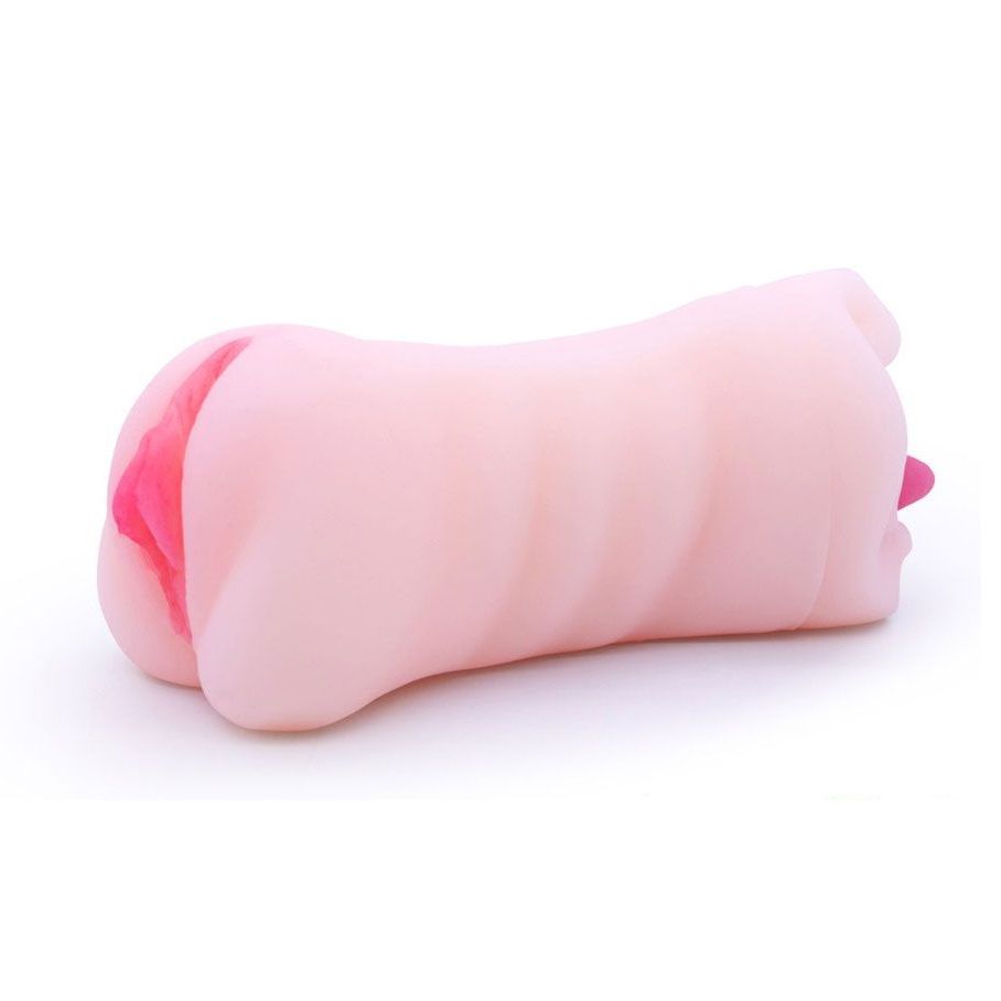 528537 Телесный двусторонний мастурбатор - вагина и ротик