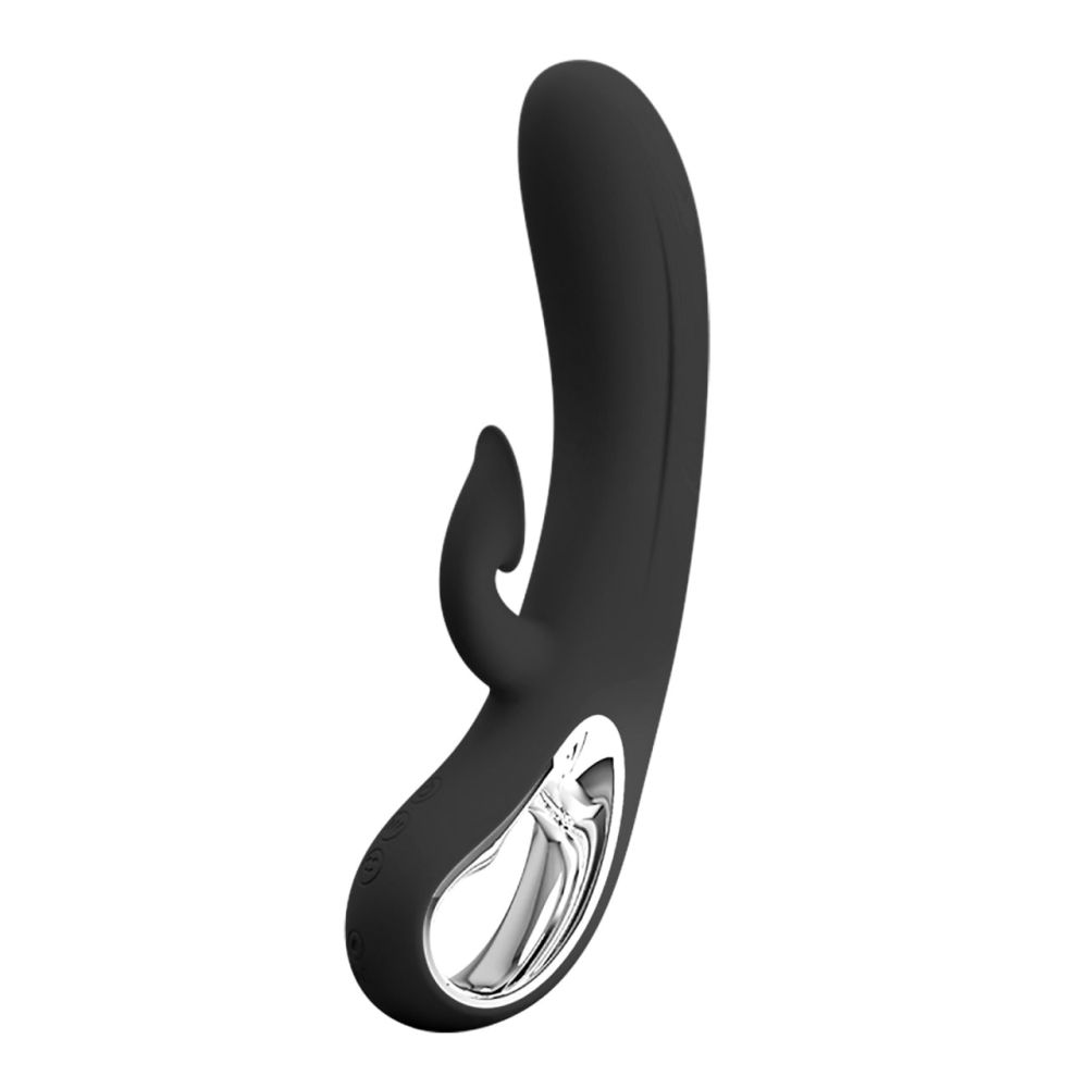 528981 Черный вибратор-кролик Romance Massage - 24 см.