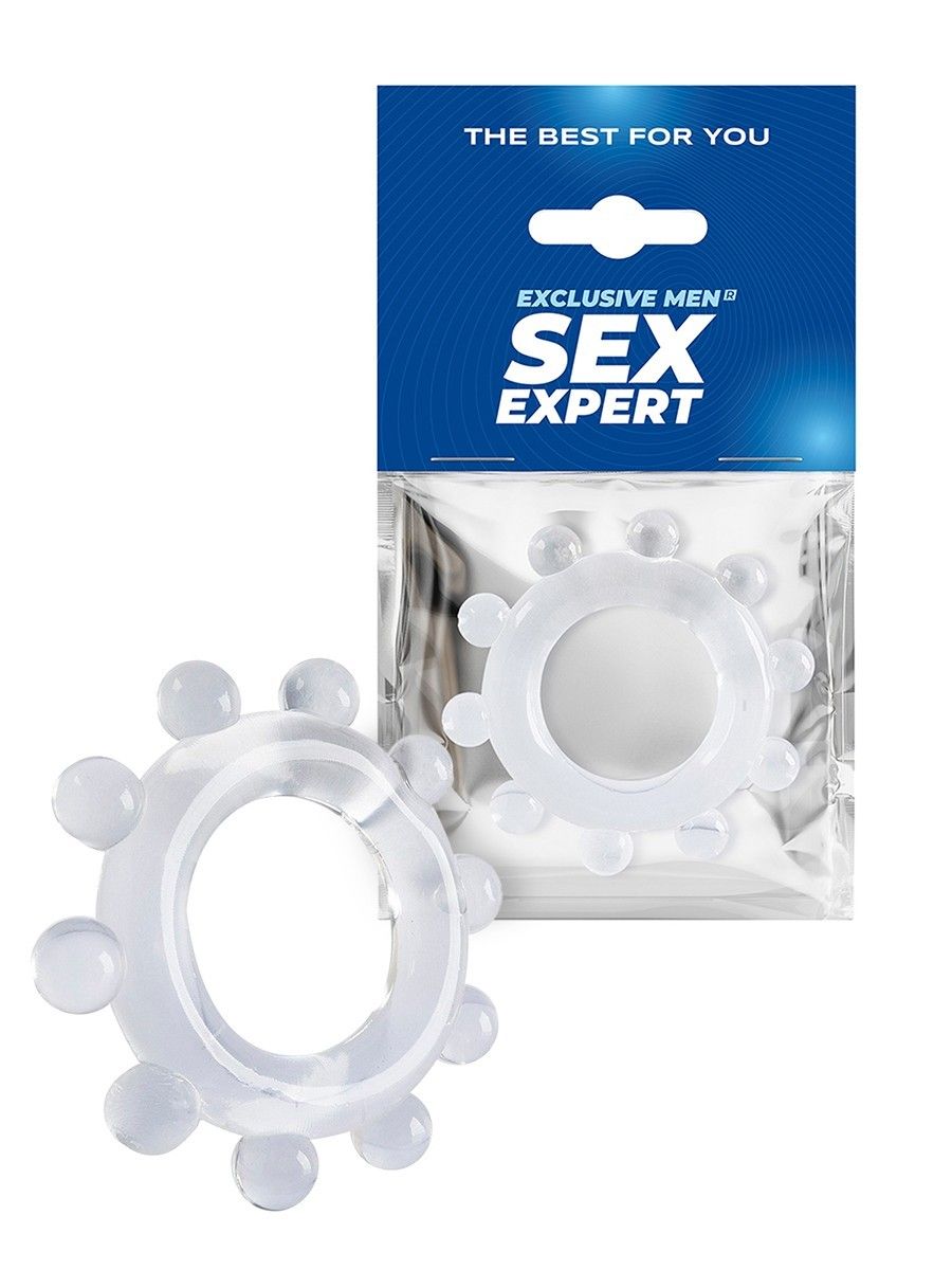 529344 Прозрачное эрекционное кольцо со стимулирующими шариками