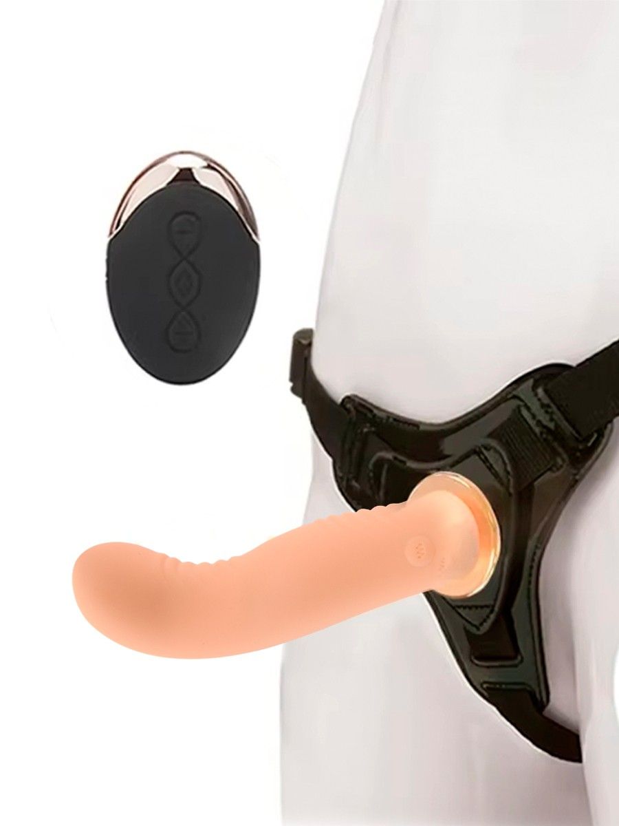 529348 Женский вибрострапон со съемной насадкой и пультом ДУ