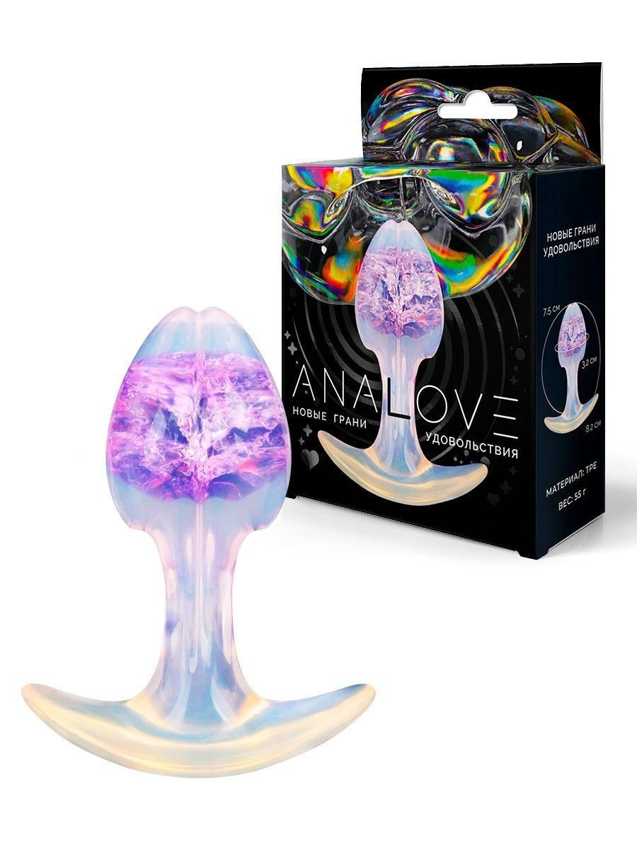 529596 Сиреневатая анальная втулка - 8,2 см.