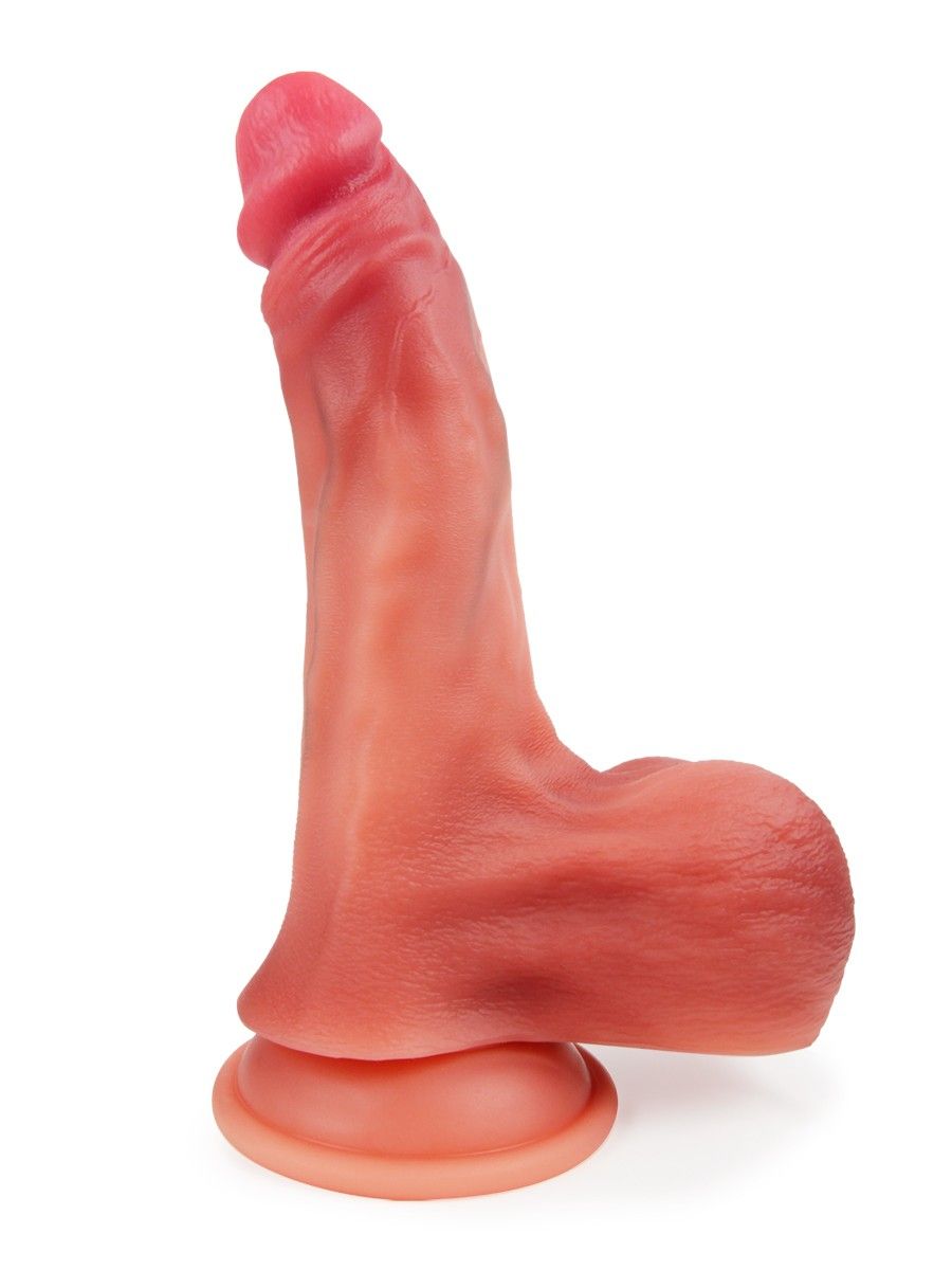 530006 Телесный вибратор-реалистик с пультом ДУ - 23 см.