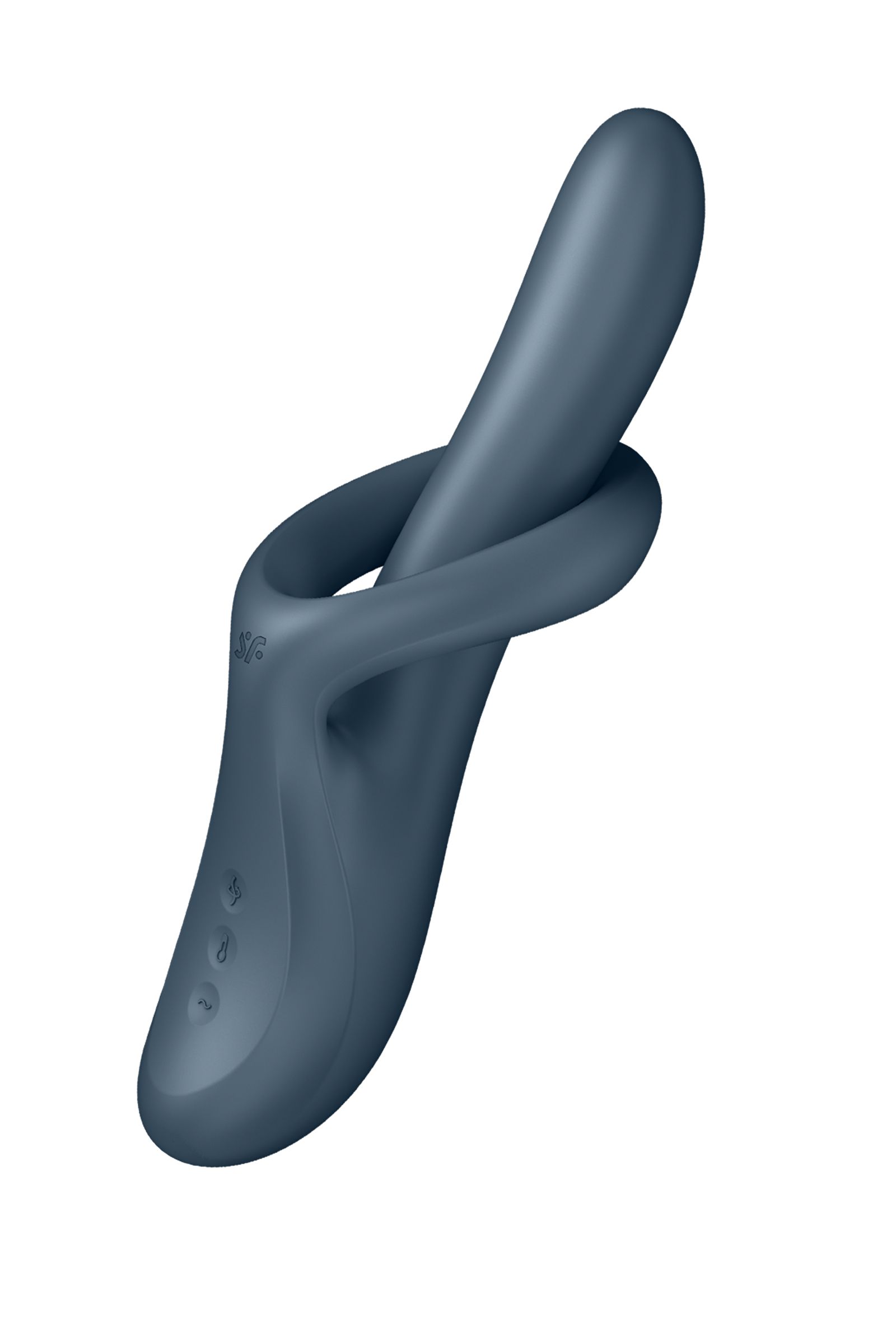 530049 Серый вибратор-ротатор с функцией нагрева Heat Flex 4 - 23 см.