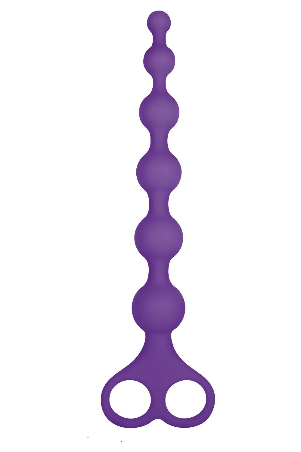 531141 Фиолетовая анальная цепочка 8 Inch Ribbed Silicone Anal Beads - 26 см.