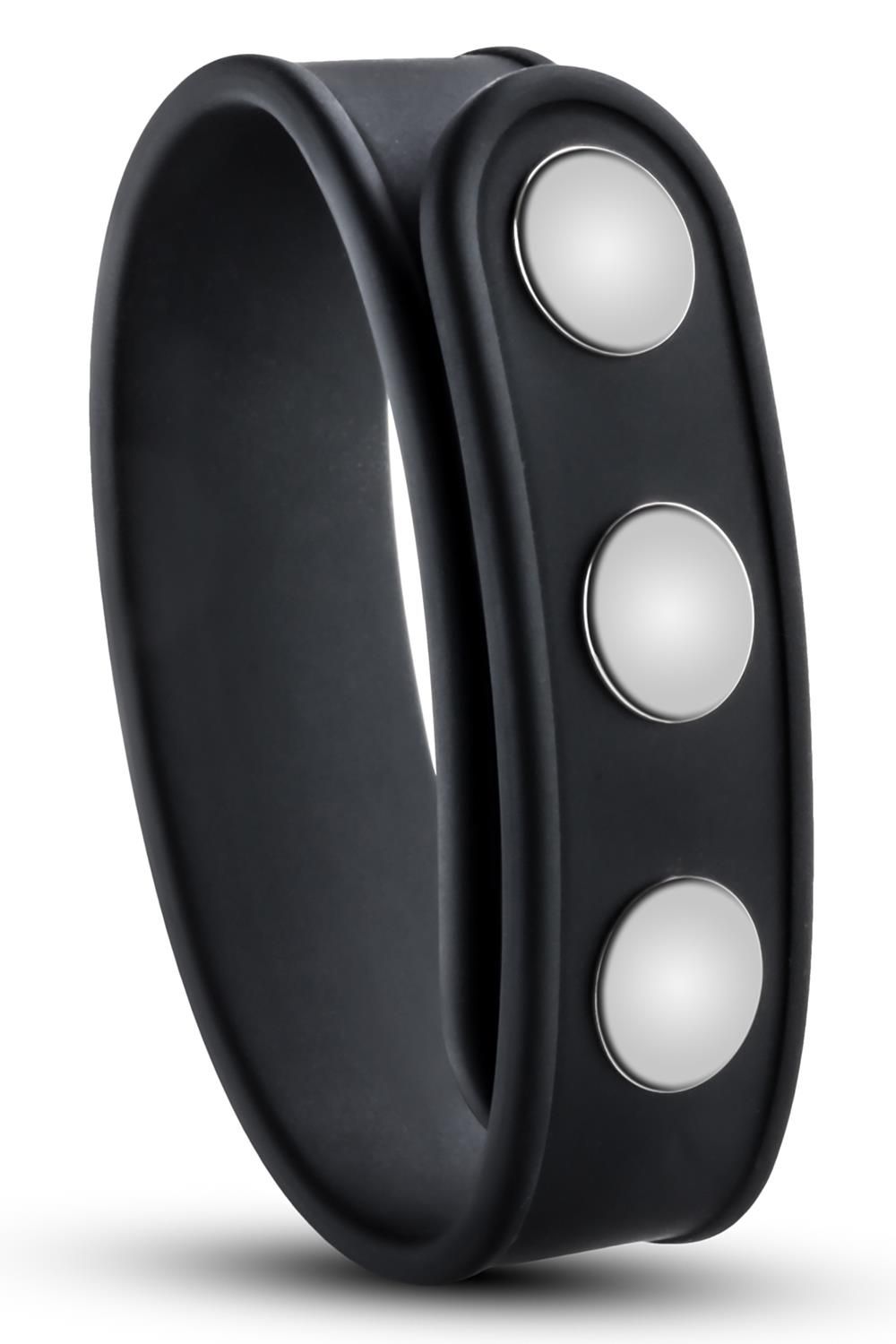 531308 Черное эрекционное кольцо на кнопках