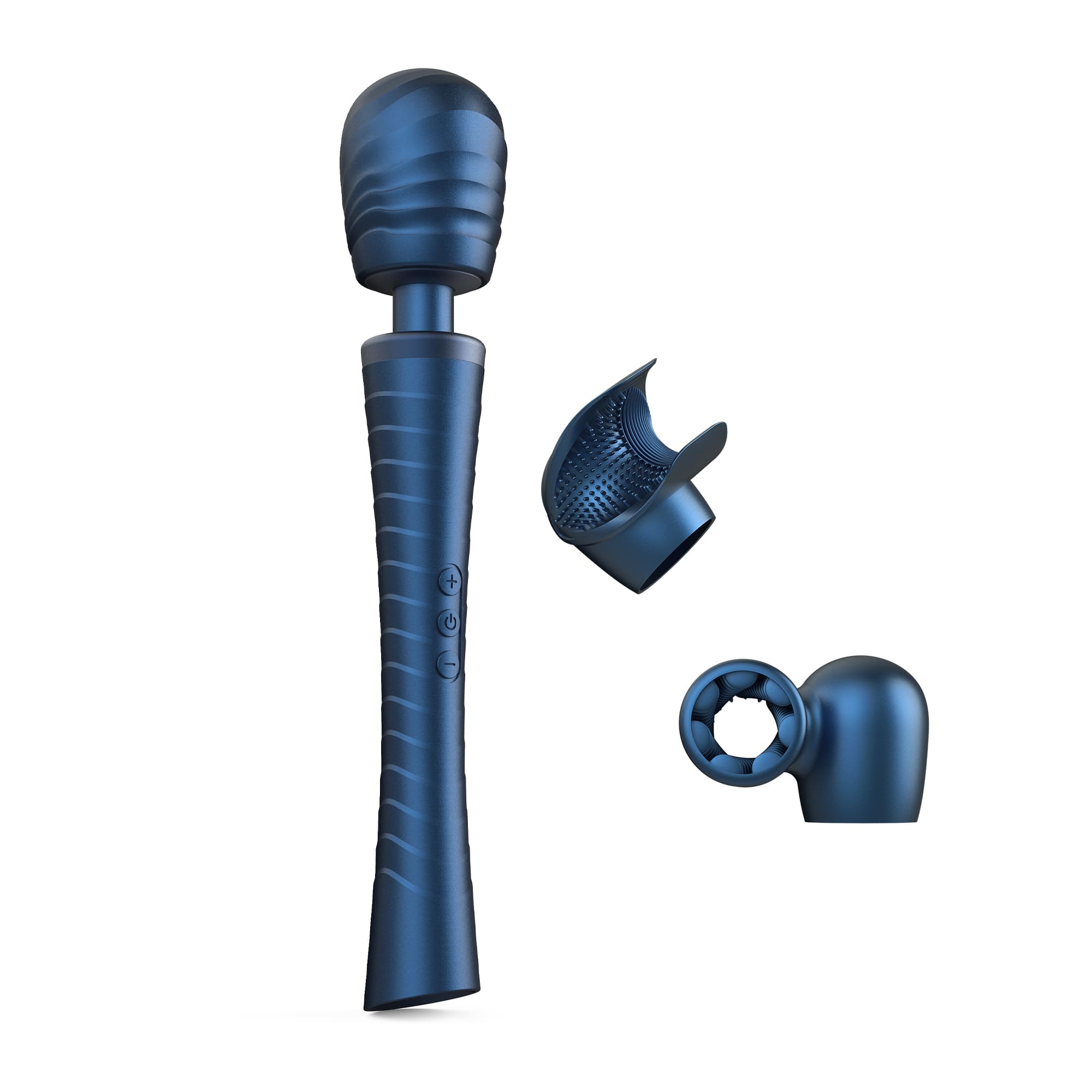 531439 Синий вибромассажёр с насадками Man.wand Edgy