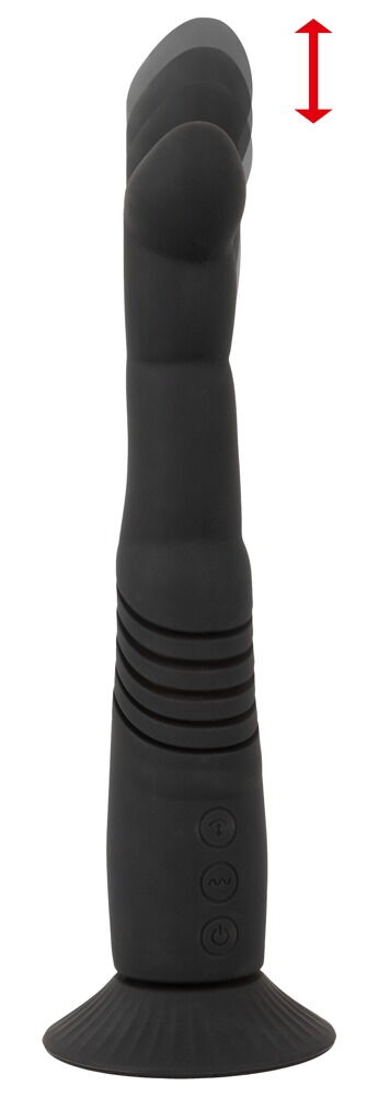 531688 Черный вибратор с поступательными движениями G and P-Spot Thrusting Vibrator - 23 см.