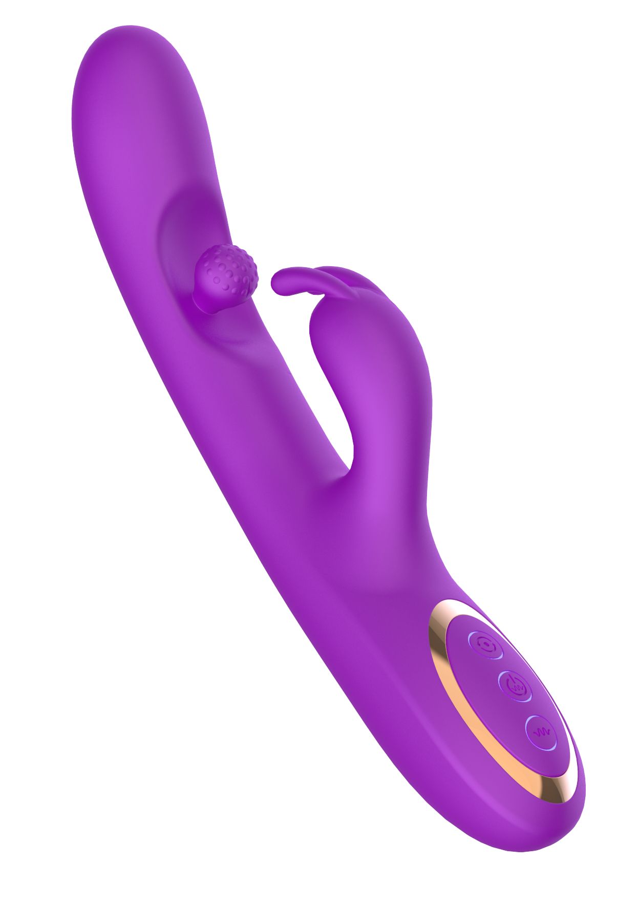 532202 Фиолетовый вибратор-кролик с вращающимся шариком