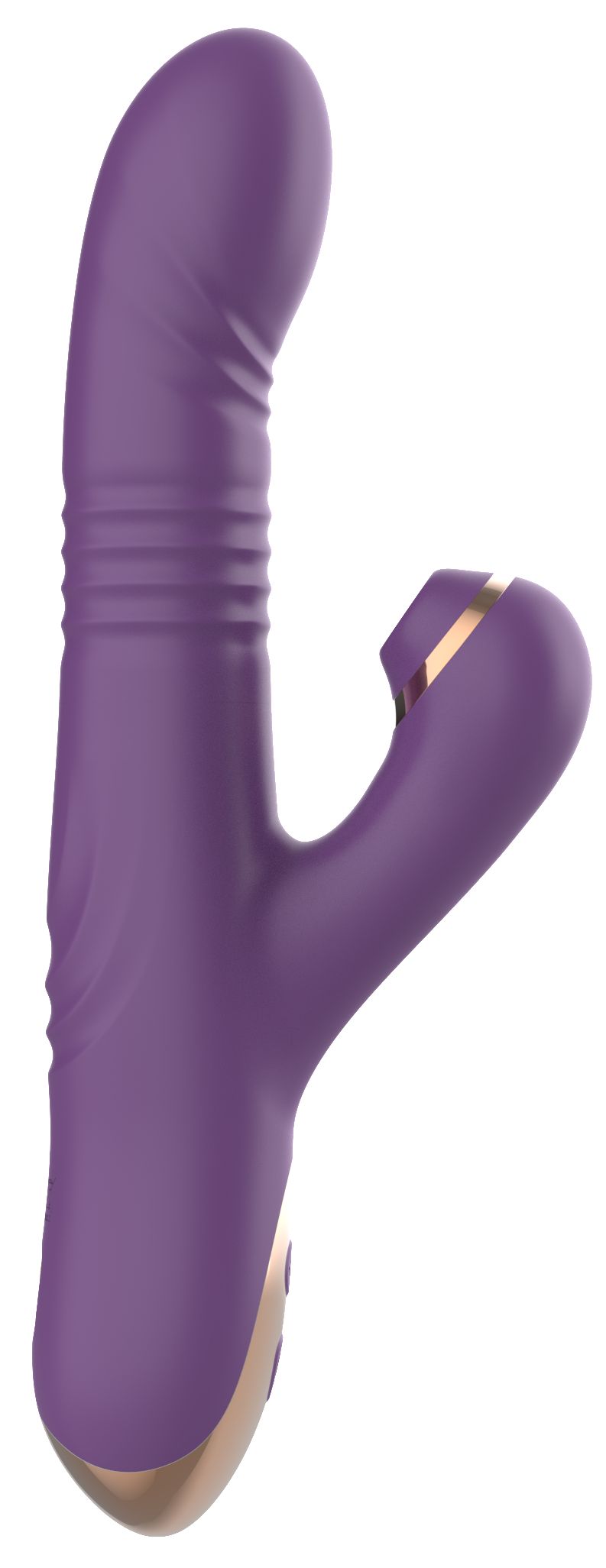 532207 Фиолетовый вибратор-кролик с возвратно-поступательной стимуляцией