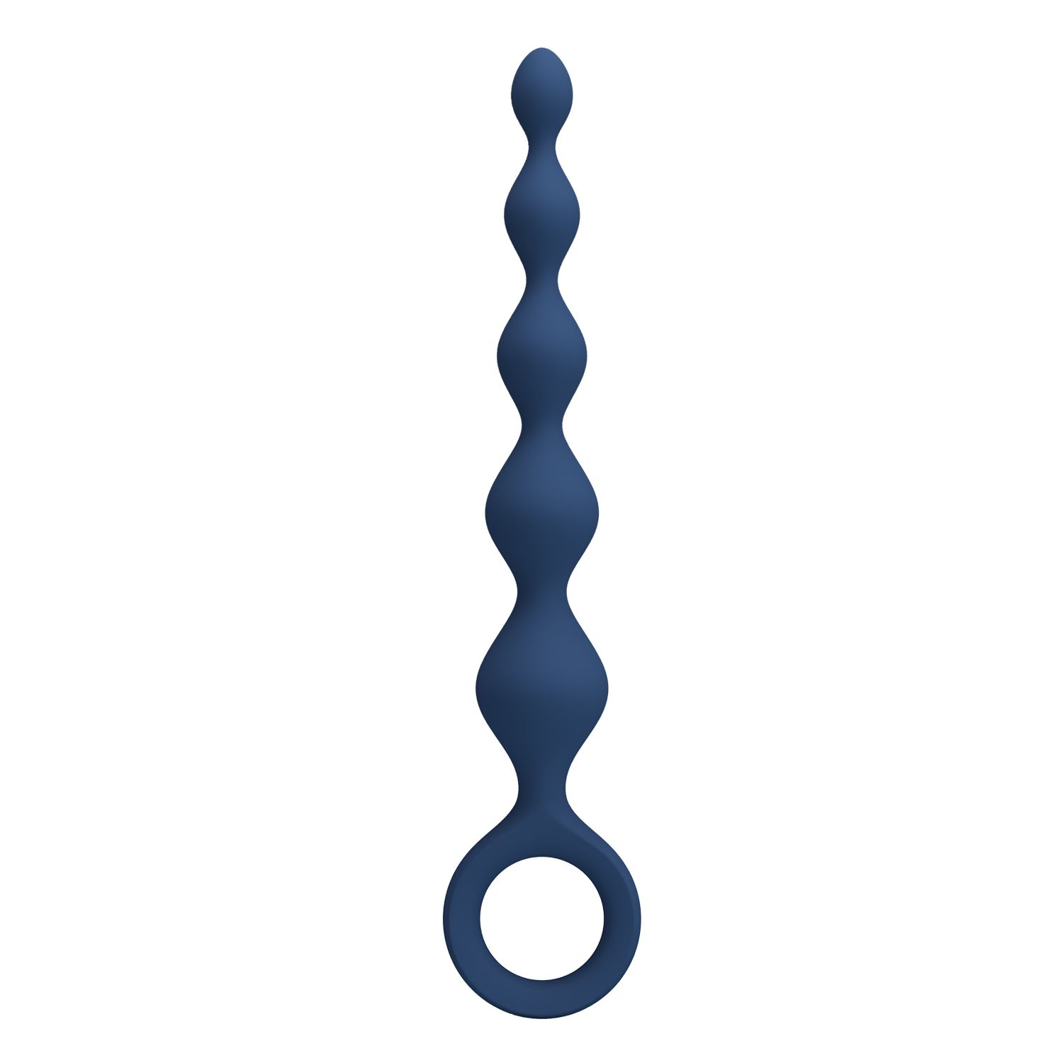 532476 Синяя анальная ёлочка с кольцом 5 Beads Anal Bead - 20,4 см.