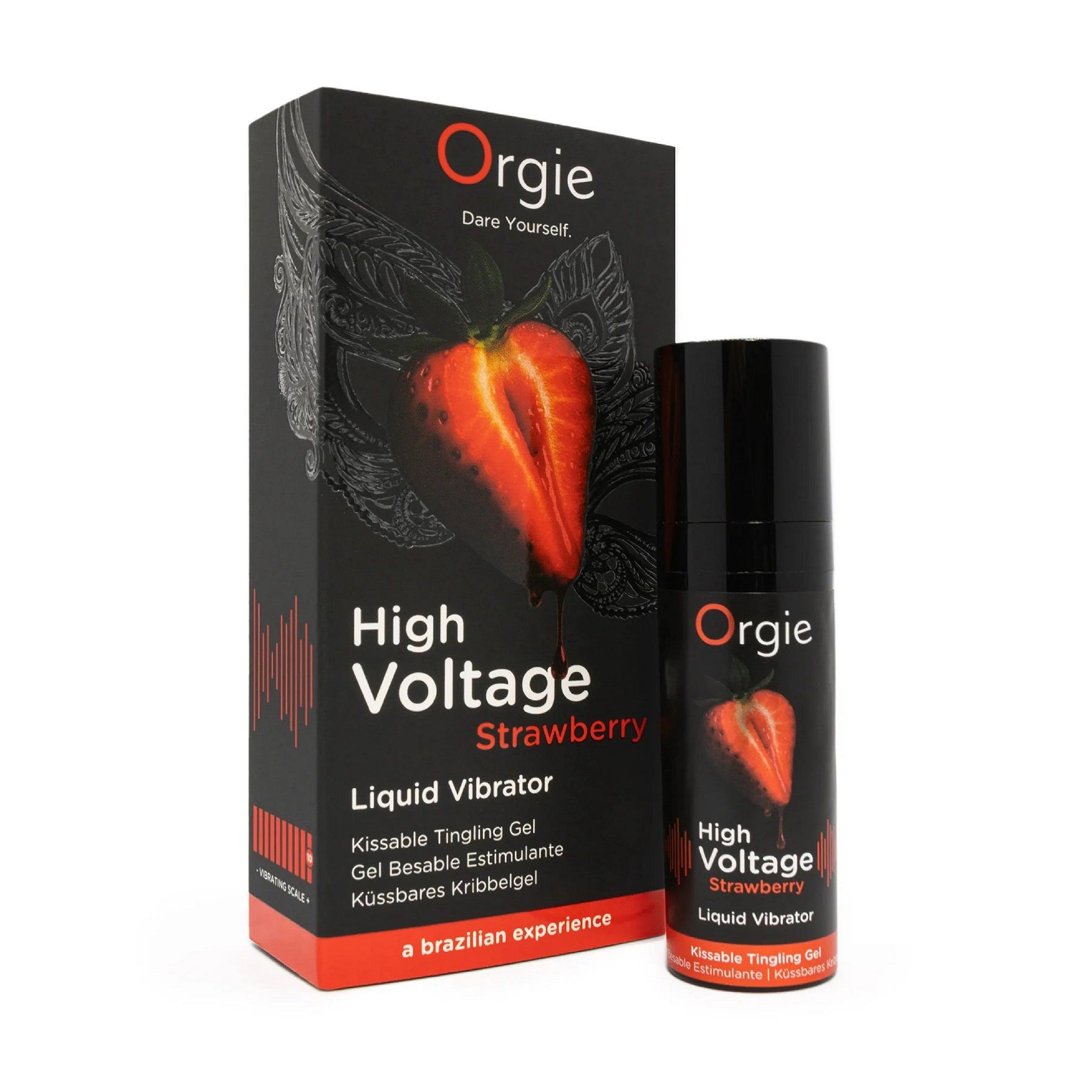532566 Жидкий вибратор Orgie High Voltage Strawberry - 15 мл.