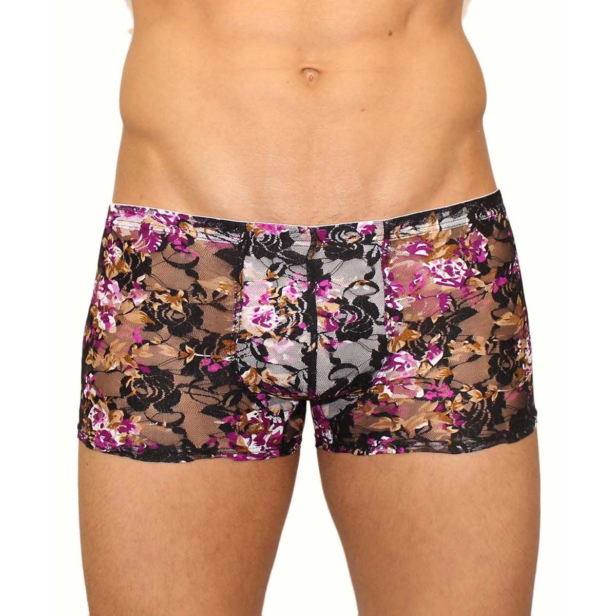 67017 Кружевные мужские трусы-хипсы с цветочным узором
