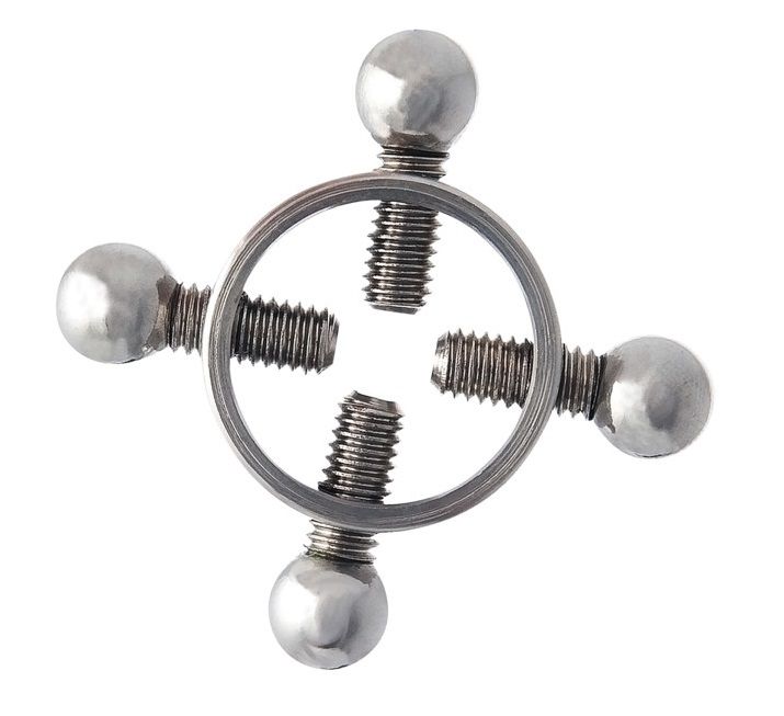 78718 Серебристые зажимы для сосков на винтах